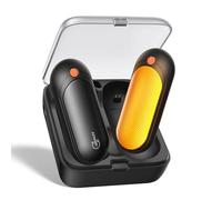 J-BRAUV Calentador de Manos Recargable 2 Unidades, 2000mAh, Calentador Manos Eléctrico con Estuche Carga 10000mAh, 5 Niveles Temp para Calienta Manos USB-C, Calefacción Doble Cara, Hasta24h Duración