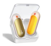J-BRAUV Calentador de Manos Recargable 2 Unidades, 2000mAh, Calentador Manos Eléctrico con Estuche Carga 10000mAh, 3 Niveles Temp para Calienta Manos USB-C, Calefacción Doble Cara, Hasta24h Duración