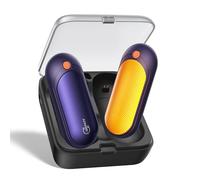 J-BRAUV Calentador de Manos Recargable 2 Unidades, 2000mAh, Calentador Manos Eléctrico con Estuche Carga 10000mAh, 5 Niveles Temp para Calienta Manos USB-C, Calefacción Doble Cara, Hasta24h Duración