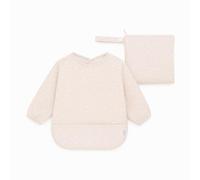 J.Børn Babero de manga larga para bebés de 6 a 12 meses, baberos impermeables para el destete + bolsa de almacenamiento a juego gratuita para el destete dirigido por el bebé (Floral)