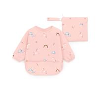 J.Børn Babero de manga larga para bebés de 6 a 12 meses, baberos impermeables para el destete + bolsa de almacenamiento a juego gratuita para el destete dirigido por el bebé (Unicornio)