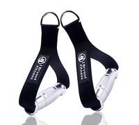 J Bryant Asas de Gimnasio metálicas para máquina de polea, aleación de Aluminio Resistente, para Bandas de Resistencia, Sistema de tracción LAT, Negro Grueso