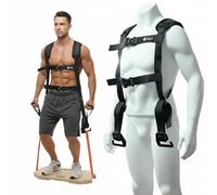 J Bryant Chaleco de arnés ajustable para sentadillas para bandas de resistencia, correa de hombro acolchada resistente, hebillas de liberación rápida y ganchos en E para entrenamientos de glúteos