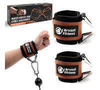 J Bryant Correas de muñeca acolchadas de neopreno con gancho triangular ajustable y diseño de puño seguro para máquinas de cable, entrenamientos de fuerza