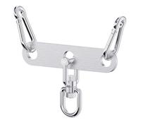 J Bryant Placa adaptadora de máquina de cable doble a individual con giratorio, accesorio de gimnasio de acero inoxidable de 6 mm con 3 mosquetones, conector resistente al óxido para sistemas de polea