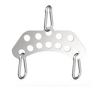 J Bryant Placa adaptadora de polea doble a individual de acero inoxidable - Conector de máquina de cable de gimnasio con 3 mosquetones para tracción lateral, tríceps, bíceps y entrenamiento funcional