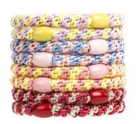 J.CARP 8 pezzi di accessori per capelli misti per donne ragazze, elastici per capelli per ponytail holders, No Damage No Crease Hair Elastics Style 6