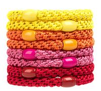J.CARP 8 unidades mixed color Hair Ties for Women Girls, Elastics Hair Bands Ponytail Holders, No Damage No Crease Hair Elastics, Perfect for Girls and Women with Thick or Curly Hair, Style 2