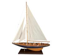 J Class - Modelo de yate de vela de madera de 76 cm, velero de carreras de la Copa América de 97 cm de alto, adorno de exhibición náutica, kit de barco modelo parcialmente montado
