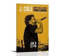 J Cole 2014 Forest Hills Drive - Pósteres impermeables para pared, impresión en casa, a prueba de humedad, fácil de instalar y resistente a la decoloración, estilo marco, 50 x 75 cm