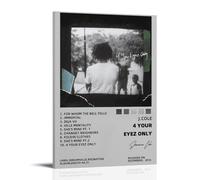 J. Cole - 4 YOUR EYEZ ONLY Póster de moda con portada de álbum de música en lienzo para decoración de pared, 60 x 90 cm, estilo marco-1