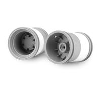 J Concepts 3377S Tribute 2.6x3.6 Monster Truck Wheels with Adaptors, Silver (1 Pair)