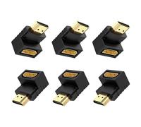 J&D 90 Grados y 270 Grados HDMI Adaptador, Pack de 6 Chapados en OroÁngulo-Recto Macho a Hembra HDMI Adaptador 90 a 270 Grados