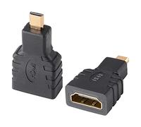 J&D Adaptador Micro HDMI Cable de Acoplamiento Conector, Chapado en Oro Conector, 8K@60Hz / 4K@120Hz Compatible con Smartphone Cámaram, 2 Pack
