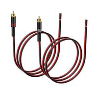 J&D Adaptador RCA a Cable de Altavoz, 2 Piezas 20AWG 1 m, Conector RCA Macho a Cable Desnudo para Reparar Cables de Altavoces, Compatible con Amplificadores, Receptores AV