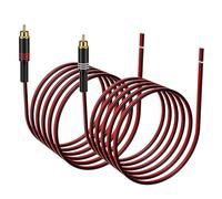 J&D Adaptador RCA a Cable de Altavoz, 2 Piezas 20AWG 3 m, Conector RCA Macho a Cable Desnudo para Reparar Cables de Altavoces, Compatible con Amplificadores, Receptores AV