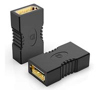 J&D Adaptadores de Acoplador DisplayPort, Paquete de 2 Enchapado en Oro Acopladores de 4K DP Hembra a DP Hembra Extensor DisplayPort, Soporte 3D 4K Ethernet