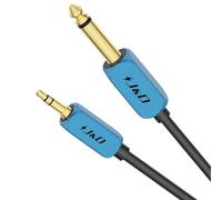 J&D Cable 1/4 Pulgada TS a 3,5mm TRS, Cobre Resistente 6,35mm Macho a 3,5mm Macho Mono, Estéreo Auxiliar para Teléfono, Portátil, MP3, Altavoz, Mezclador, 3 Metro