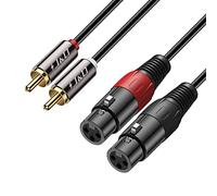 J&D Cable de 2 RCA a 2 XLR, Desequilibrado Doble RCA Macho a Doble XLR Hembra Divisor de Cable Duplicador Adaptador de Interconexión de Audio Estéreo para Altavoz Condensador Mic Mixer AMP, 2,7m