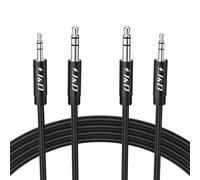 J&D Cable de Audio Auxiliar de 3.5mm a 2.5mm, Paquete de 2, Cable de Auriculares con Conectores Chapados en Oro, 2.5mm Macho a 3.5mm Macho, Compatible con Bose, JBL y Más, 1 Metro