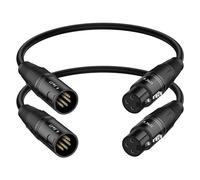 J&D - Cable de audio DMX XLR, XLR de 3 pines hembra a 5 pines macho cable de audio para cambio de iluminación de escenario DMX del micrófono, 2 piezas, 30 cm