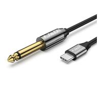 J&D Cable de Audio TS USB-C a 6,35 mm, Cable Adaptador Auxiliar de Interconexión Mono USB Tipo C a 6,35 mm Macho Chapado en Oro Compatible con Serie iPhone 16/17, 3 m