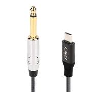 J&D Cable de Audio USB Type C a 6,35 mm 1/4 Pulgada TS para Guitarra, Cable de Micrófono para Grabación de Audio, Bajo, Piano Electrónico, Compatible con la Serie iPhone 15/16, 3 m