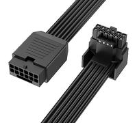 J&D Cable de Extensión PCI-E 5.0, Cable de Extensión PCI-E de 30 cm en ángulo Recto de 16 Patillas (12+4) Macho a Hembra 16AWG 12VHPWR para RTX 4090 4080 3090 Ti, Negro, Tipo A