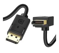 J&D Cable DisplayPort 1.4 en Angulo de 90 Grados Hacia Arriba, Cable DisplayPort V1.4 con Soporte de Hasta 8K/60Hz, 4K/144Hz, 2 Metros