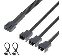 J&D Cable Divisor PWM de 4 Pines, Splitter para Controlador de Ventilador Compatible con Ventiladores de PC de 3 y 4 Pines, Placas Madre, Paquete de 2, 30 cm