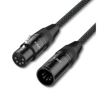 J&D Cable DMX XLR de 5 Pines, XLR 5 Pin Macho a Hembra DMX 512 Turnaround Cable para Luces de Escenario, Azul, 3 m
