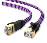 J&D Cable Ethernet Cat 7, Cable Diseño Plano Trenzado de Nylon de Alta Velocidad, Cable de Red 10Gbps 600MHz Compatible con PC Gaming, PS5, Xbox, Módem, Router, Cable Ethernet de Baja Latencia, 1.8 M