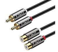 J&D Cable Extensión RCA Extensión de Audio Estéreo Enchufe 2RCA para Conector 2RCA Enchufes deMetal Chapado en Oro, 1.8 Meter