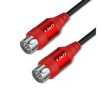 J&D Cable MIDI 5 Pin DIN, Macho a Macho, Compatible con Teclado, Sintetizador, Efectos Multi Guitarra, Interfaz de Audio/Mixer/Amplificador, Tarjeta de Sonido Externa (Rojo, 3 m)