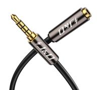 J&D Cable TRRS 3,5mm, 1/8 Pulgadas 4 Polos TRRS Jack Macho a Hembra Cable de Extensión Auxiliar para Auriculares, Estéreos de Coche, Teléfonos y Altavoces, 0,9 Metro