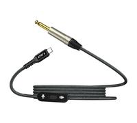 J&D Cable USB C a 6.35 mm, Cable de Audio 2 en 1, Soporta Grabación y Reproducción de Audio, Cable TS con Botón de Interruptor, Compatible con iPhone 15/15 Plus/15 Pro/15 Pro Max, Negro, 2 m