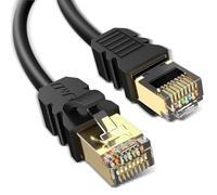 J&D Cat 8 Cable Ethernet, Alta Velocidad 40 Gbps 2000 Mhz 26AWG con Conector RJ45 DORADO, S/FTP Cable de Red Compatible con PC Gaming PS5 Xbox Módem Router, 1.8 m