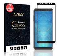 J&D Compatible para 2-Pack Samsung Galaxy A8 2018 Protector de Pantalla de Vidrio, [NO Cobertura Completa] [Sin Burbujas] Vidrio Templado Protector de Pantalla - [No para Galaxy A8 Plus 2018]