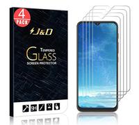 J&D Compatible para Motorola Moto E7 Plus Protector de Pantalla, 4 Paquetes Vidrio Templado, No Cobertura Completa Cristal Templado Protector de Pantalla para Moto E7 Plus