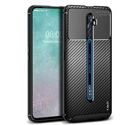J&D Compatible para OPPO Reno2 Z/OPPO Reno2 F Funda, [Fibra Carbono] [Parachoques Ligero] [Protección contra Caídas] Resistente Funda TPU e Anti-Scratch Blando Funda - [NO para OPPO Reno2] - Negro