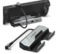 J&D Estación de Acoplamiento 6 en 1 para Steam Deck/ROG Ally | HDMI 2.0 4K@60Hz, Ethernet Gigabit 1000M, 3 Puertos USB-A 3.0, Puerto de Carga USB-C 100W | Estación Dock Steam Deck/ROG Ally, Gris