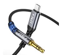 J&D USB C a Adaptador de Audio de 3,5 mm, Cable Auxiliar Macho Tipo C a Auriculares Para Coche Trenzado de Nylon, Compatible Con iPhone 16/17 Series, Galaxy S24/S25 Series, 2 m