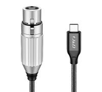 J&D USB C a XLR Cable de Audio para Micrófono, USB C a XLR Hembra Trenzado Cable para Grabación de Audio, Micrófono Dinámico, Compatible con iPhone 16/17 Serie, MacBook, 3 m