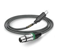 J&D USB C a XLR Micrófono Cable de Audio para Grabación de Audio, Micrófono Dinámico, Trenzado USB C a XLR Hembra Cable Compatible con Serie iPhone 16/17, 3 m