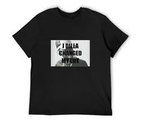 J Dilla Changed My Life Hip Hop Men's T-Shirt Unisex Black Cotton Hip Hop Print tee Shirts XL