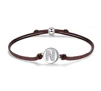 J.Endéar Initials Letra N Pulsera para Mujer, Plata de Ley 925 Pulsera para Niñas, Hilo Marrón Pulsera Ajustable para Adolescentes, Regalos de Cumpleaños Hechos A Mano Joyería de Navidad