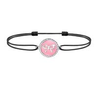 J.Endéar Tobillera Lazo para Niña Mujer, Tobillera Plata de Ley 925 Esmalte Impermeable, Boho Negro Cordón Tobillera Ajustable, Verano Playa Joyería Original