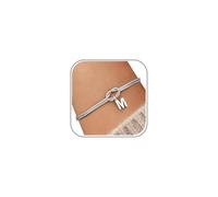 J.Fée Pulsera Personalizada Mujer Con Letras, Nudo Infinito Pulsera Mujer Plata 925, Letra Pulseras Mujeres, Regalo Mujeres, Regalo Novia, Plata Letras M