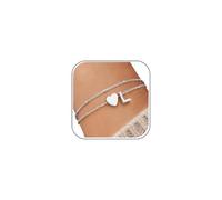 J.Fée Pulsera Plata Mujer 925, Pulsera Personalizada Mujer Pulseras Inicial, Corazón Pulseras Mujers con Dijes de Letras, Elegantes Joyas de Mujeres, Regalo Mujeres, Letra L Plata