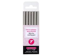 J. Herbin 35812t de cera, caja con 6 asas Hobby para pistola, blanda, color turquesa, color plata 15.40 x 4.50 x 1